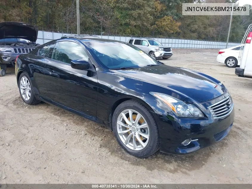 2011 Infiniti G37 Journey VIN: JN1CV6EK5BM215478 Lot: 40735341