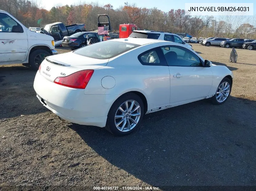 2011 Infiniti G37X VIN: JN1CV6EL9BM264031 Lot: 40785727