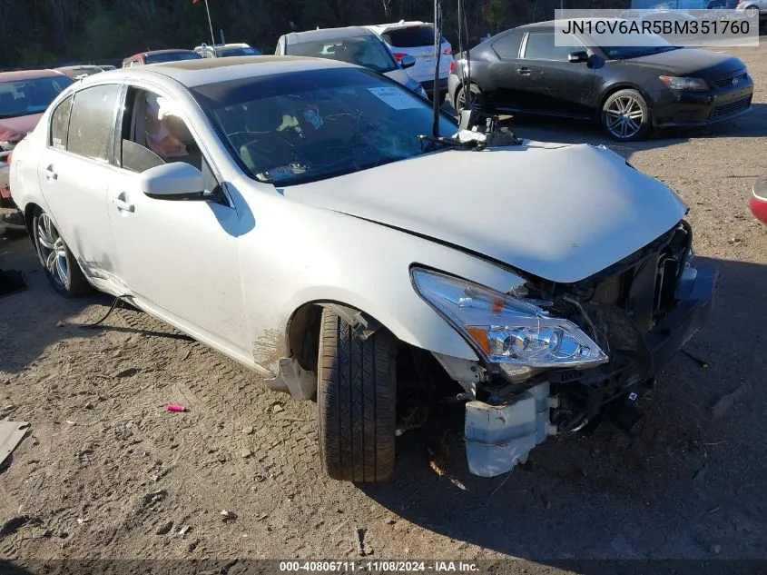 2011 Infiniti G37X VIN: JN1CV6AR5BM351760 Lot: 40806711