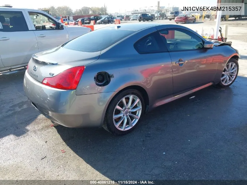 2011 Infiniti G37 Journey VIN: JN1CV6EK4BM215357 Lot: 40861218