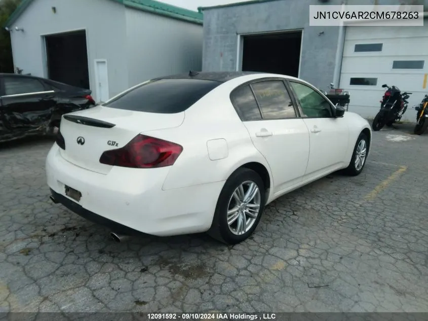 JN1CV6AR2CM678263 2012 Infiniti G37X