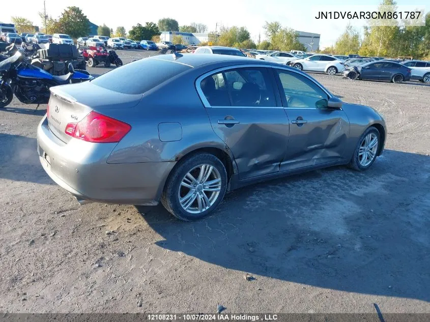 2012 Infiniti G25 VIN: JN1DV6AR3CM861787 Lot: 12108231