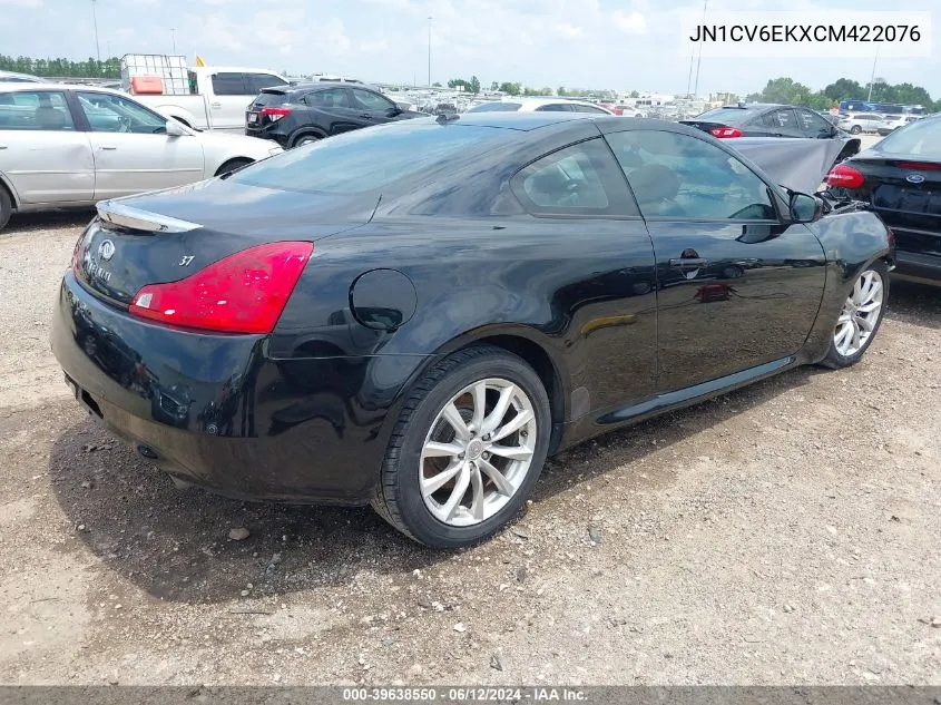 2012 Infiniti G37 Journey VIN: JN1CV6EKXCM422076 Lot: 39638550