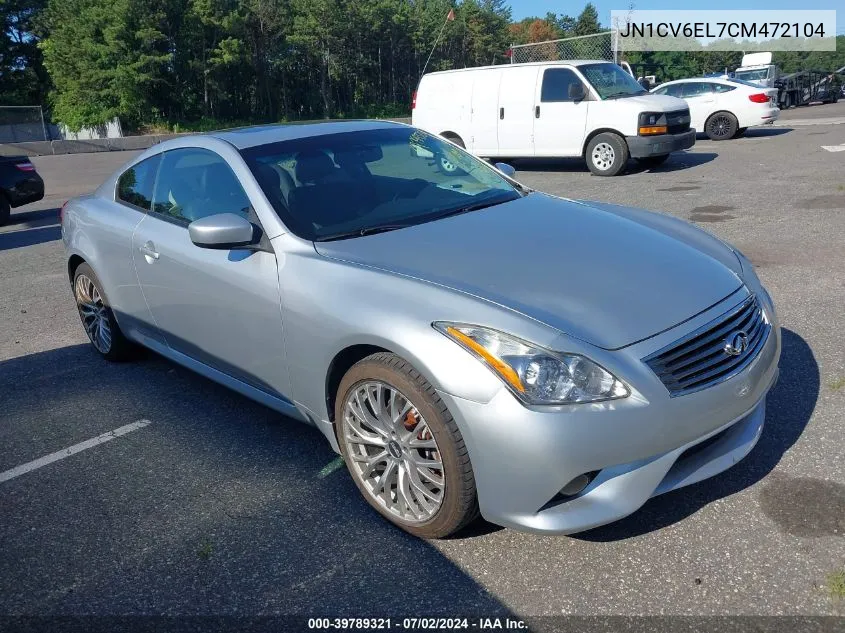 2012 Infiniti G37X VIN: JN1CV6EL7CM472104 Lot: 39789321