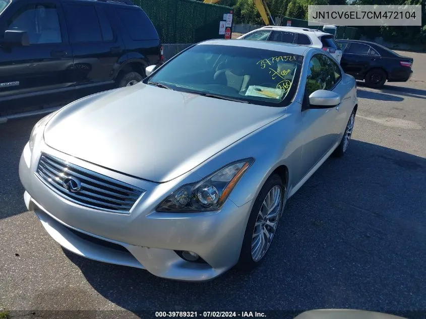 2012 Infiniti G37X VIN: JN1CV6EL7CM472104 Lot: 39789321