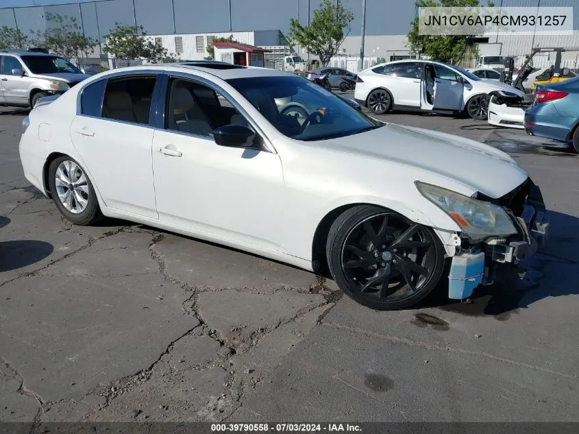 2012 Infiniti G37 Journey VIN: JN1CV6AP4CM931257 Lot: 39790558