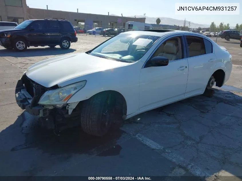 2012 Infiniti G37 Journey VIN: JN1CV6AP4CM931257 Lot: 39790558