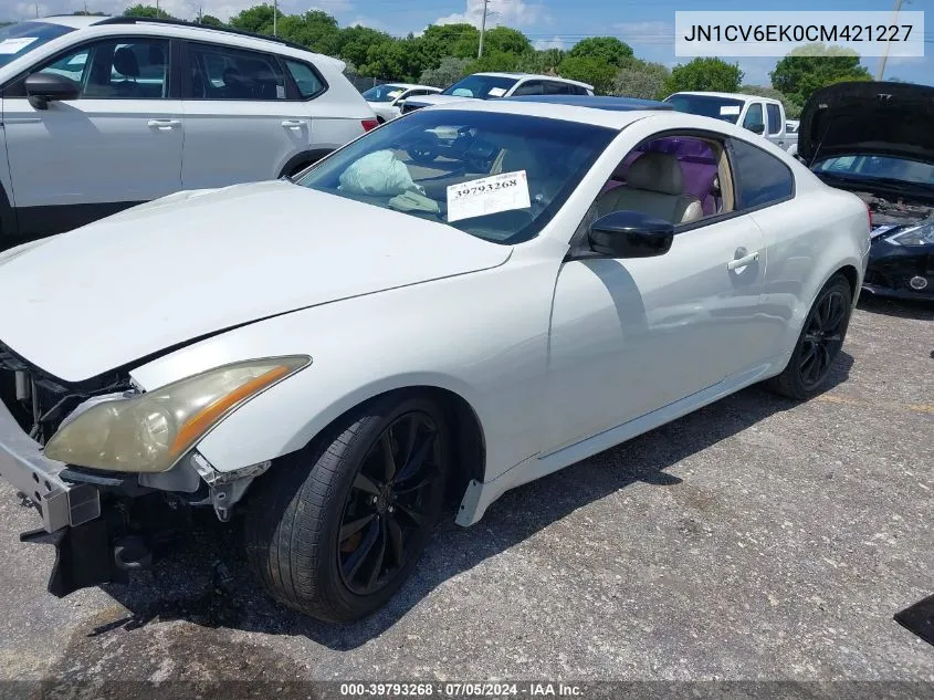 2012 Infiniti G37 Journey VIN: JN1CV6EK0CM421227 Lot: 39793268