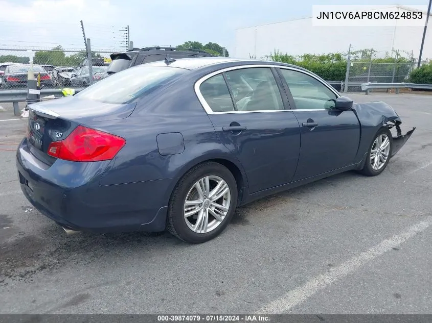 2012 Infiniti G37 Journey VIN: JN1CV6AP8CM624853 Lot: 39874079