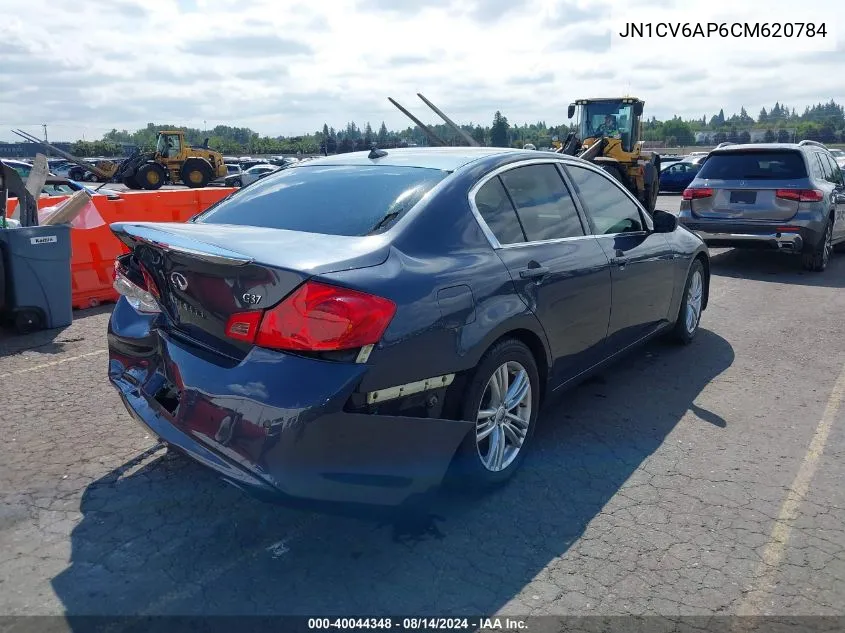 2012 Infiniti G37 Journey VIN: JN1CV6AP6CM620784 Lot: 40044348