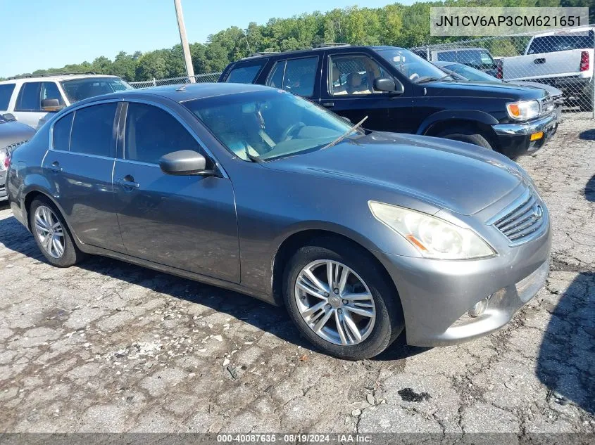 2012 Infiniti G37 Journey VIN: JN1CV6AP3CM621651 Lot: 40087635