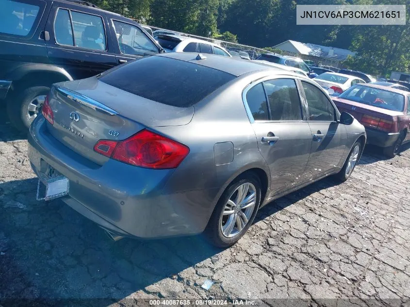 2012 Infiniti G37 Journey VIN: JN1CV6AP3CM621651 Lot: 40087635