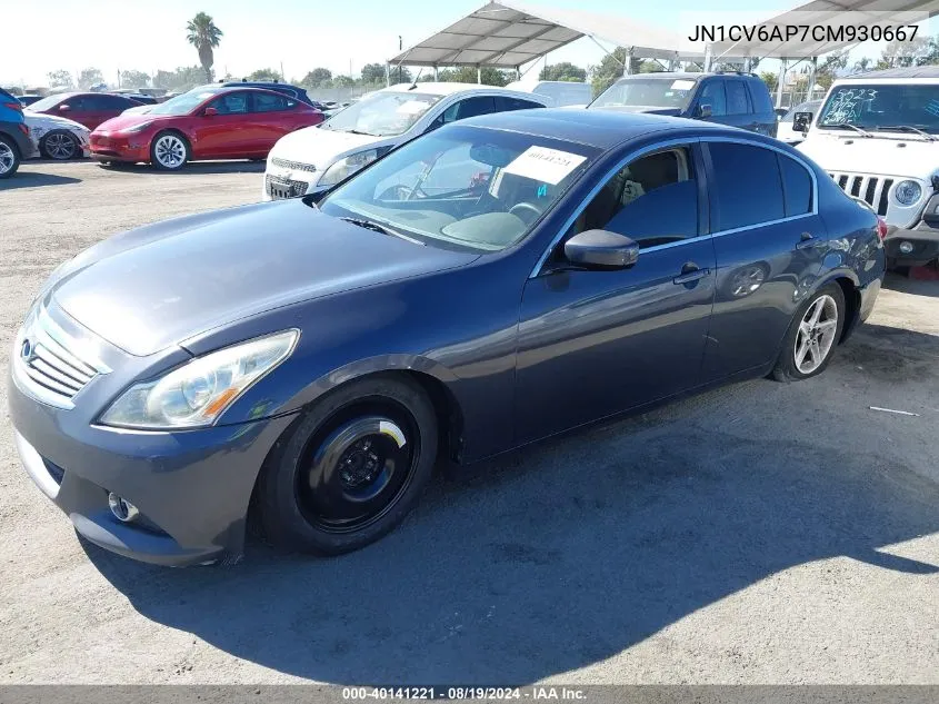 2012 Infiniti G37 Journey VIN: JN1CV6AP7CM930667 Lot: 40141221