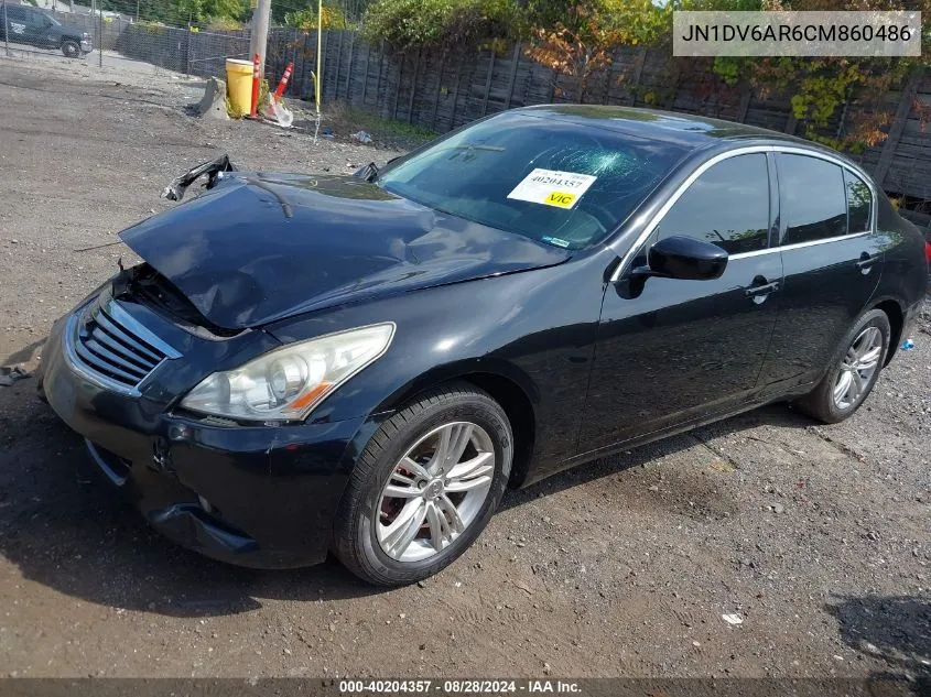 JN1DV6AR6CM860486 2012 Infiniti G25X