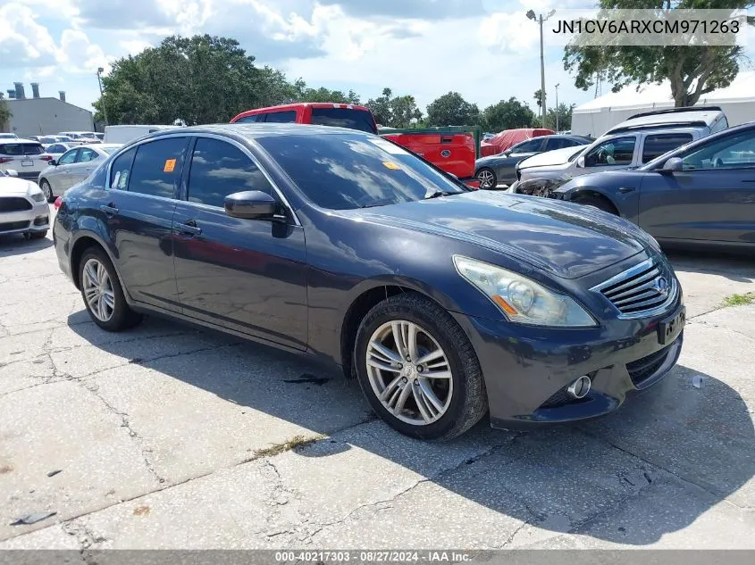 2012 Infiniti G37X VIN: JN1CV6ARXCM971263 Lot: 40217303