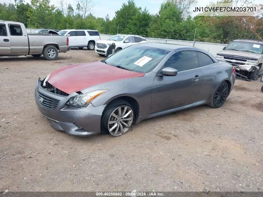 2012 Infiniti G37 VIN: JN1CV6FE7CM203701 Lot: 40250682