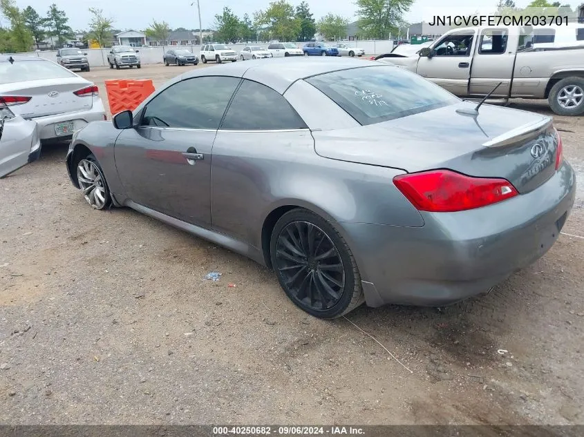 2012 Infiniti G37 VIN: JN1CV6FE7CM203701 Lot: 40250682