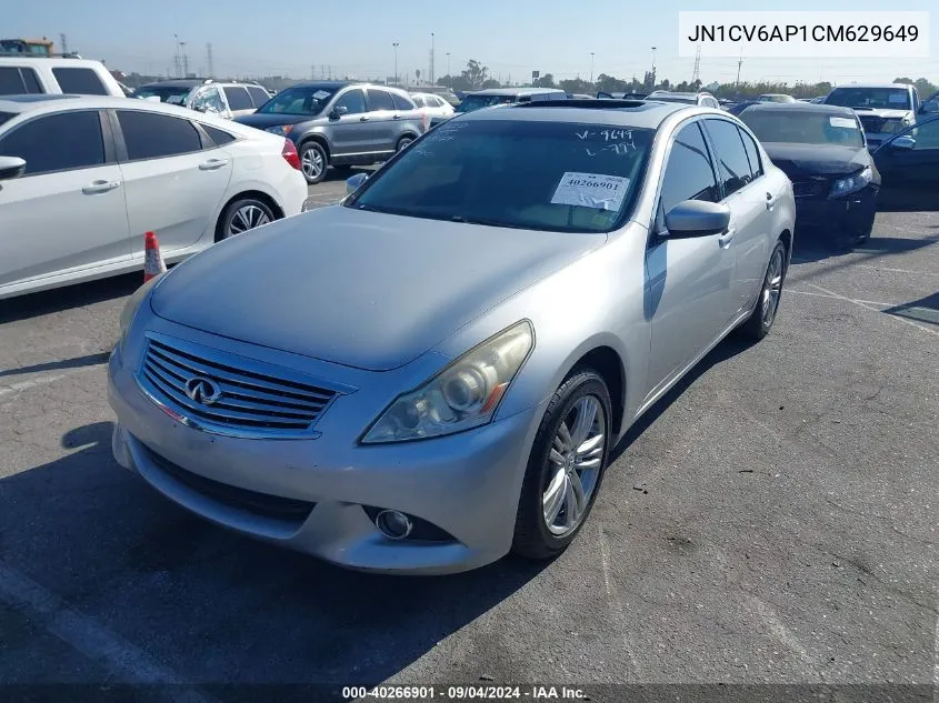 JN1CV6AP1CM629649 2012 Infiniti G37 Sport