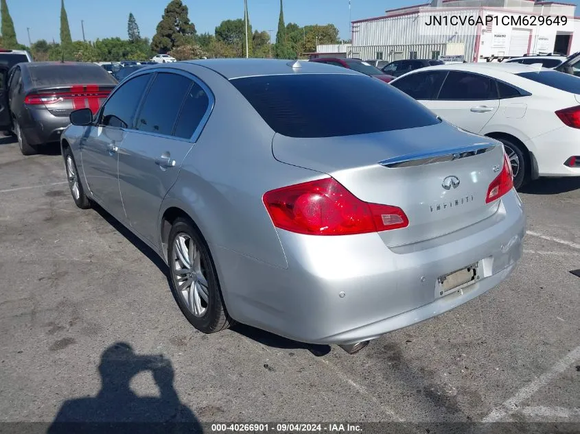 2012 Infiniti G37 Sport VIN: JN1CV6AP1CM629649 Lot: 40266901