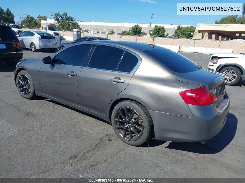 2012 Infiniti G37 Journey VIN: JN1CV6AP9CM627602 Lot: 40309745