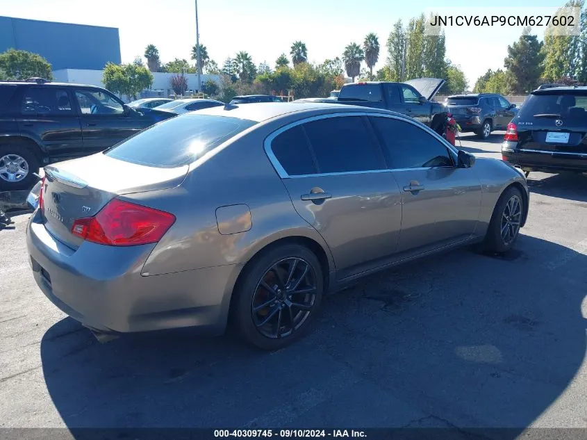 2012 Infiniti G37 Journey VIN: JN1CV6AP9CM627602 Lot: 40309745