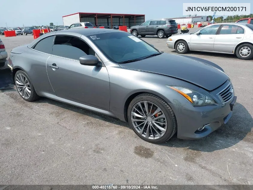 2012 Infiniti G37 VIN: JN1CV6FE0CM200171 Lot: 40315760