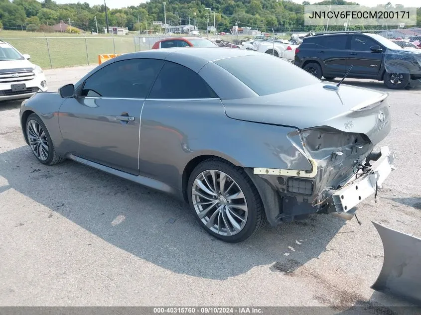 2012 Infiniti G37 VIN: JN1CV6FE0CM200171 Lot: 40315760