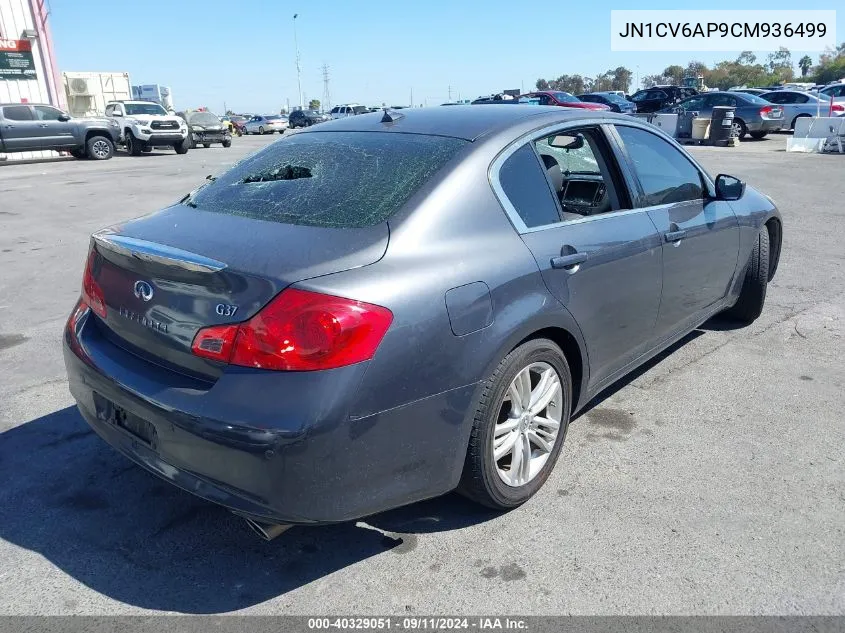 2012 Infiniti G37 Journey VIN: JN1CV6AP9CM936499 Lot: 40329051