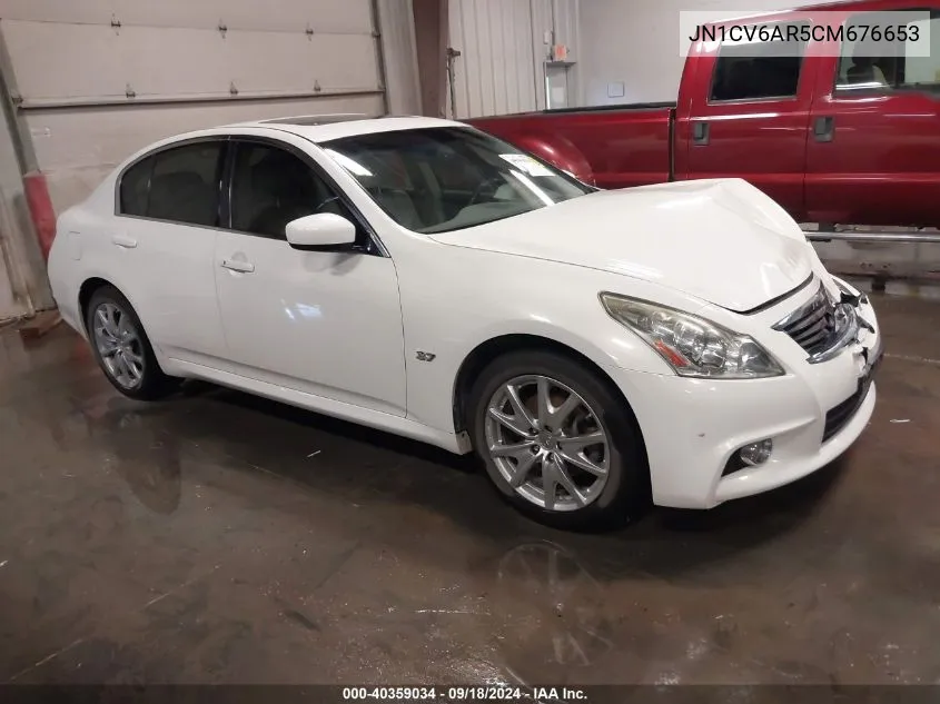 2012 Infiniti G37X VIN: JN1CV6AR5CM676653 Lot: 40359034