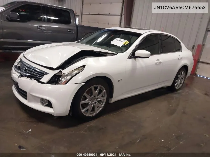 2012 Infiniti G37X VIN: JN1CV6AR5CM676653 Lot: 40359034