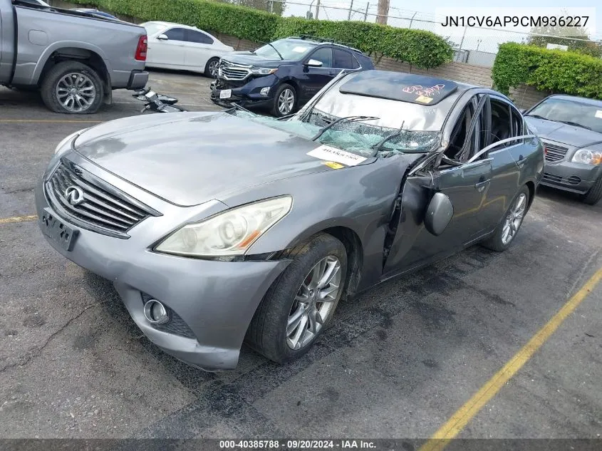 2012 Infiniti G37 Journey VIN: JN1CV6AP9CM936227 Lot: 40385788