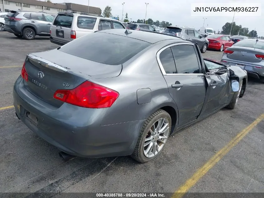 2012 Infiniti G37 Journey VIN: JN1CV6AP9CM936227 Lot: 40385788