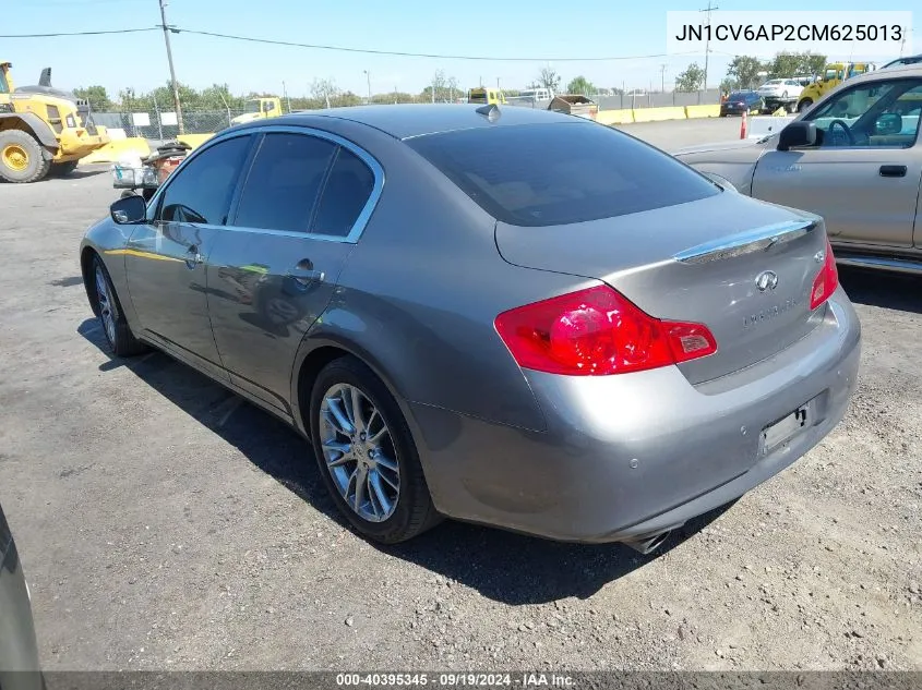 2012 Infiniti G37 Journey VIN: JN1CV6AP2CM625013 Lot: 40395345