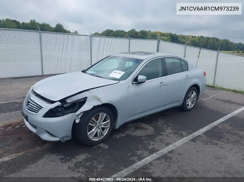 2012 Infiniti G37X VIN: JN1CV6AR1CM973239 Lot: 40427683