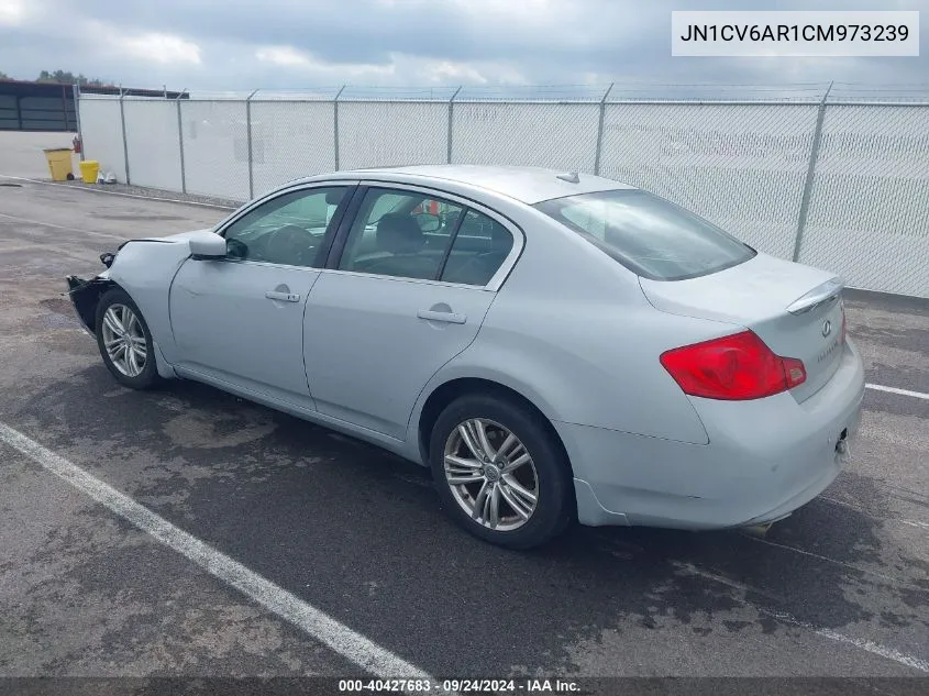 2012 Infiniti G37X VIN: JN1CV6AR1CM973239 Lot: 40427683