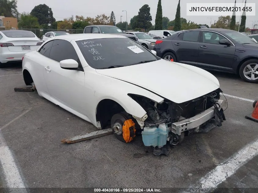 2012 Infiniti G37 VIN: JN1CV6FE8CM201455 Lot: 40438166