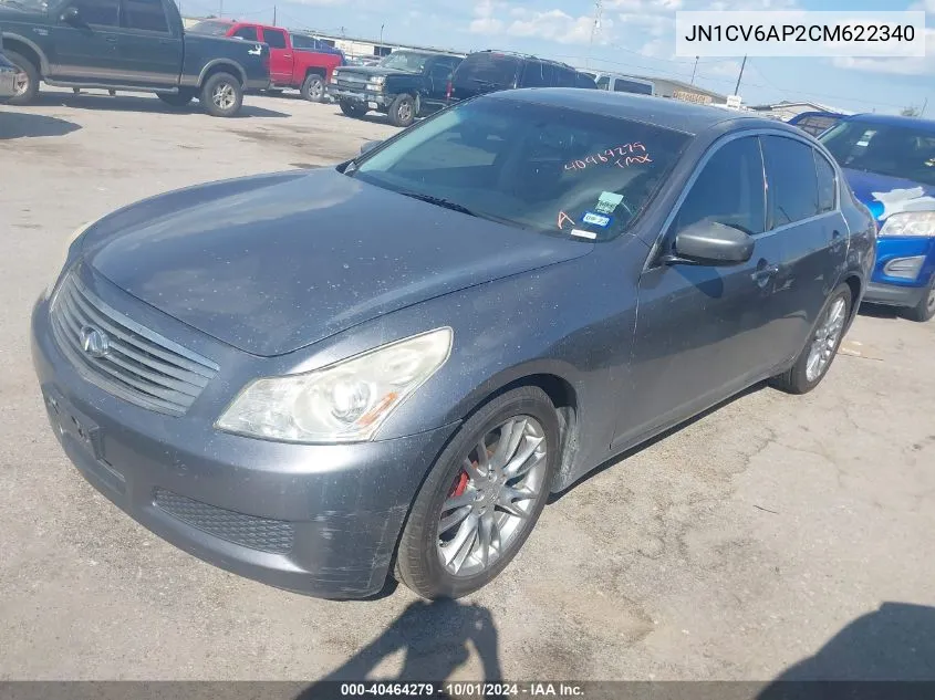 2012 Infiniti G37 Journey VIN: JN1CV6AP2CM622340 Lot: 40464279