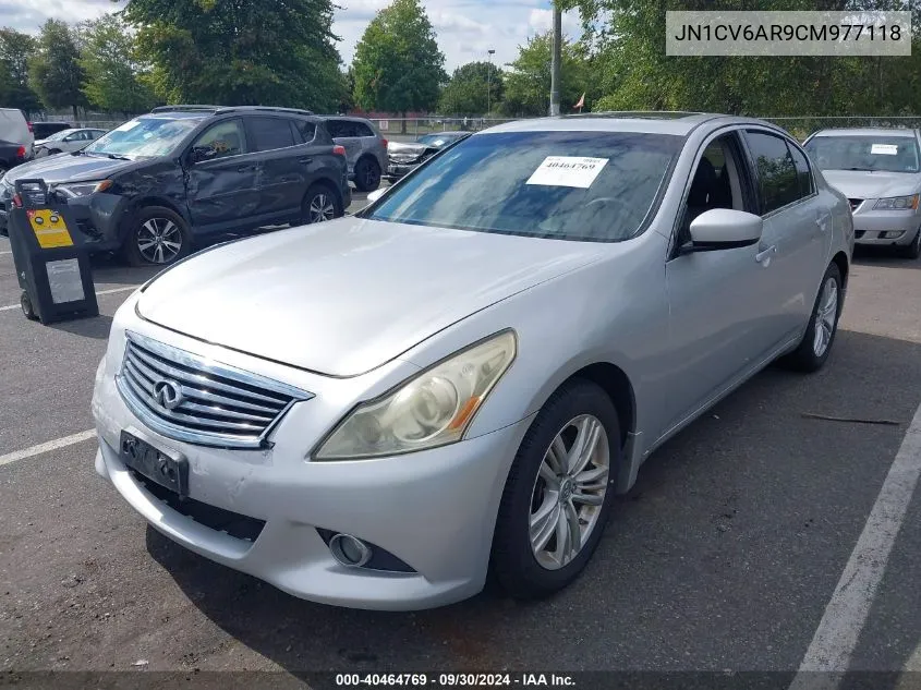 2012 Infiniti G37X VIN: JN1CV6AR9CM977118 Lot: 40464769