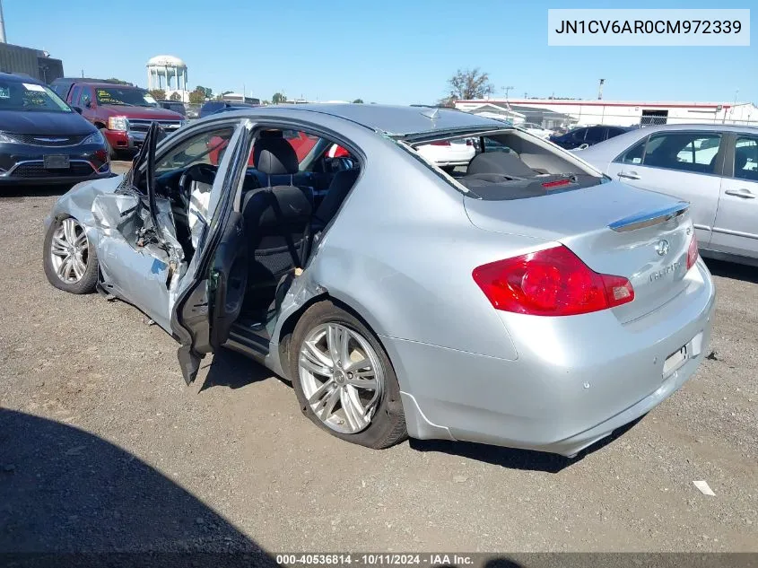 2012 Infiniti G37 VIN: JN1CV6AR0CM972339 Lot: 40536814