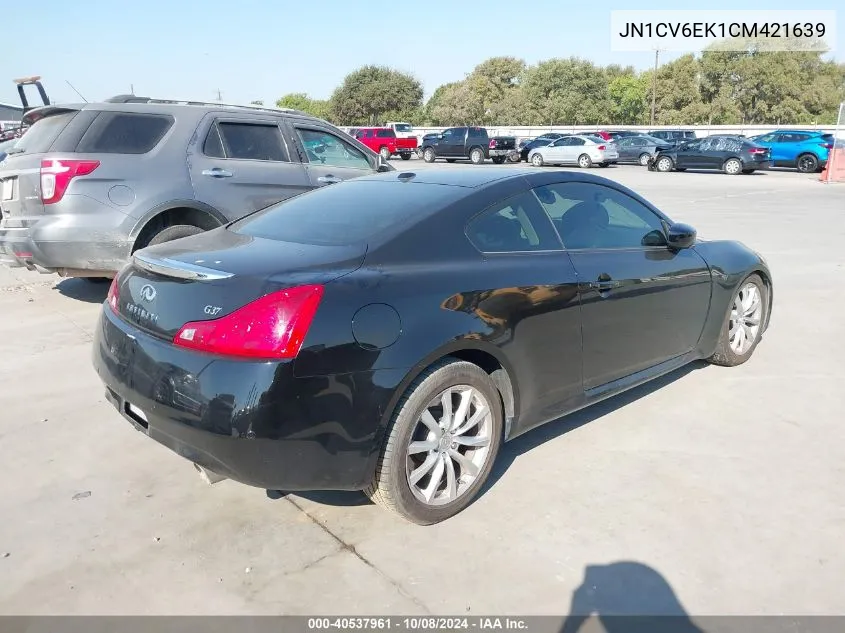 2012 Infiniti G37 Journey VIN: JN1CV6EK1CM421639 Lot: 40537961