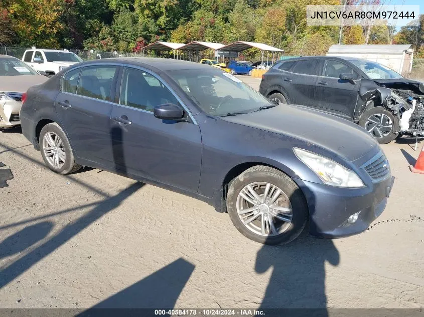 2012 Infiniti G37X VIN: JN1CV6AR8CM972444 Lot: 40584178