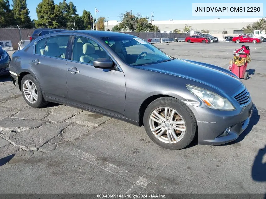 2012 Infiniti G25 Journey VIN: JN1DV6AP1CM812280 Lot: 40659143