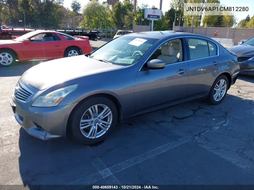 2012 Infiniti G25 Journey VIN: JN1DV6AP1CM812280 Lot: 40659143