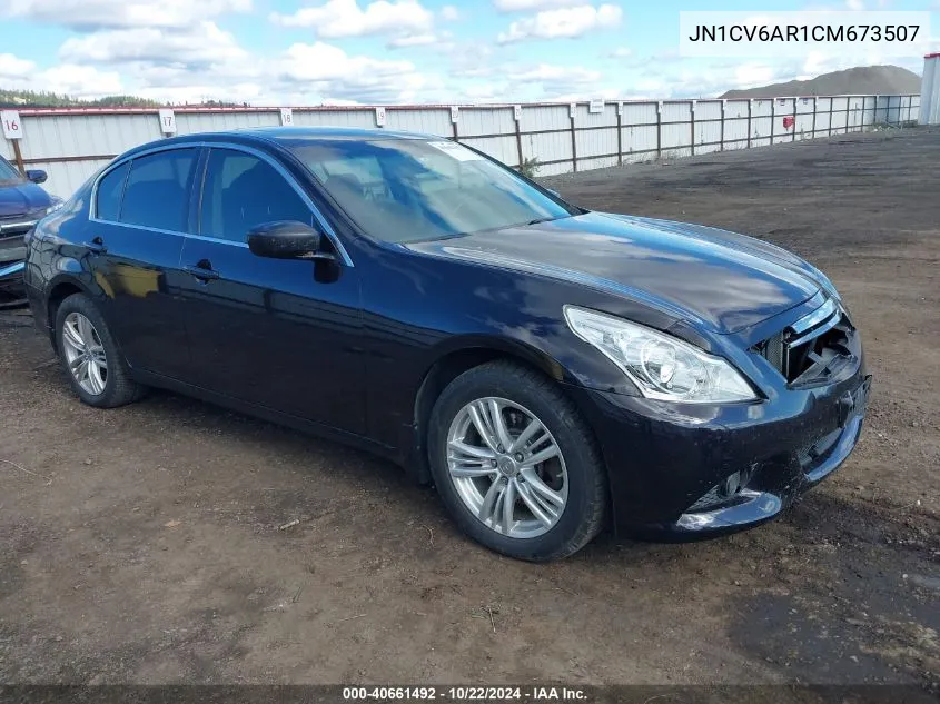 2012 Infiniti G37X VIN: JN1CV6AR1CM673507 Lot: 40661492