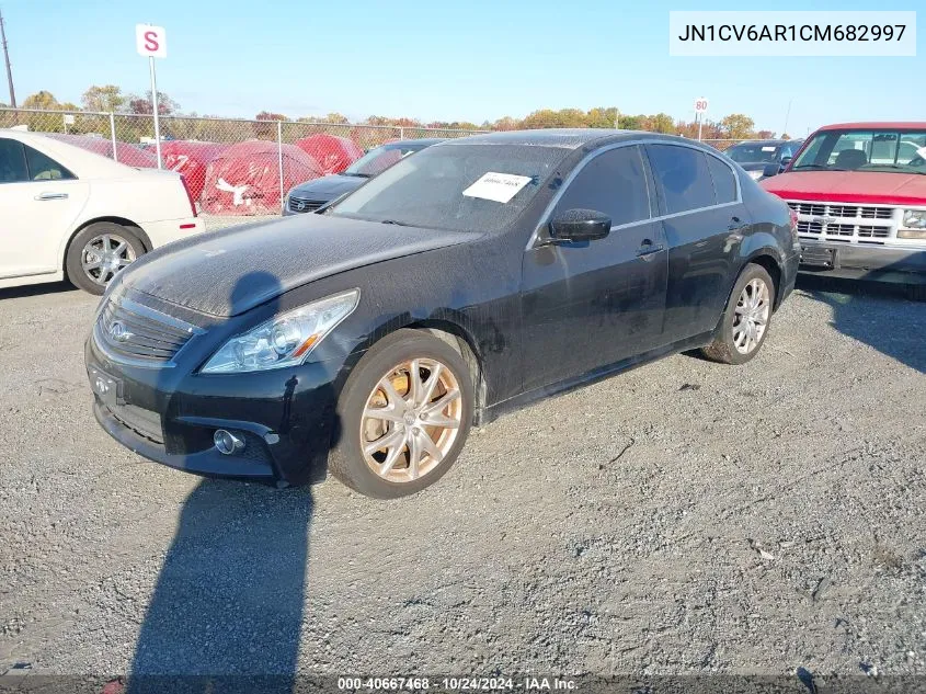 2012 Infiniti G37X VIN: JN1CV6AR1CM682997 Lot: 40667468