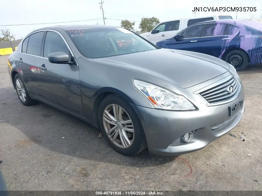 2012 Infiniti G37 Journey VIN: JN1CV6AP3CM935705 Lot: 40791926