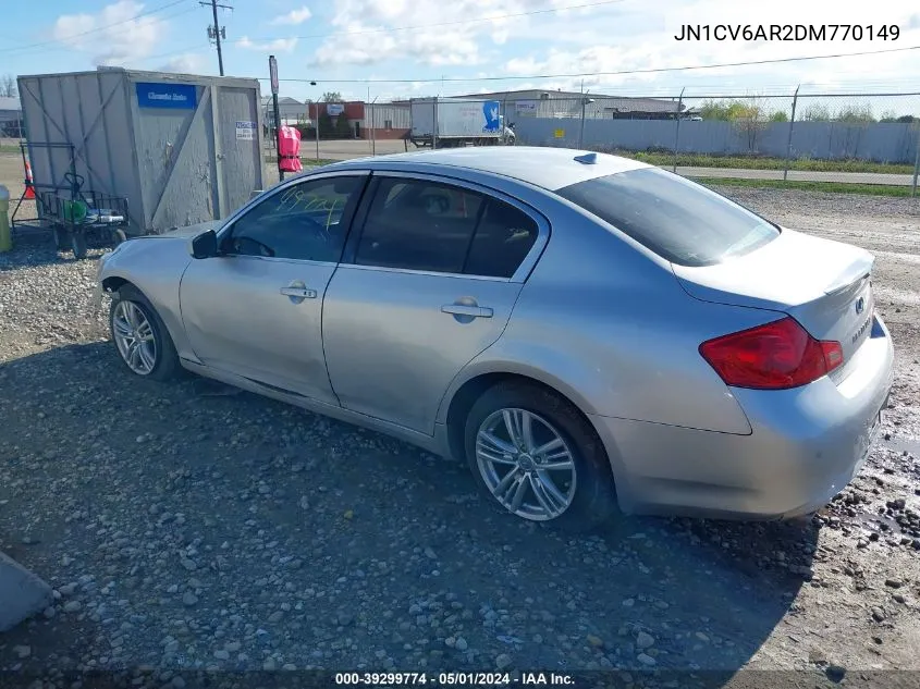 2013 Infiniti G37X VIN: JN1CV6AR2DM770149 Lot: 40274076