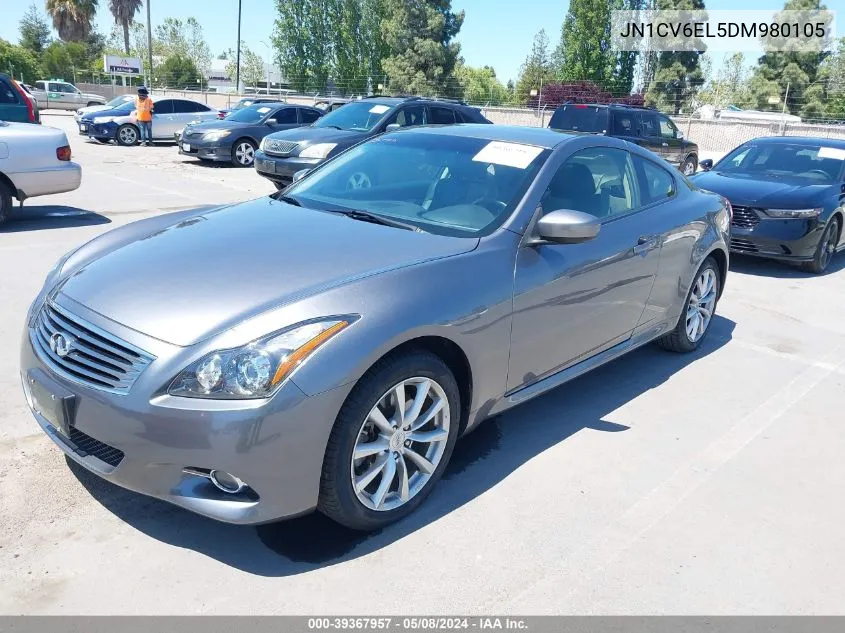 2013 Infiniti G37X VIN: JN1CV6EL5DM980105 Lot: 39367957