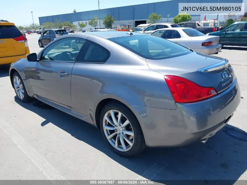 2013 Infiniti G37X VIN: JN1CV6EL5DM980105 Lot: 39367957