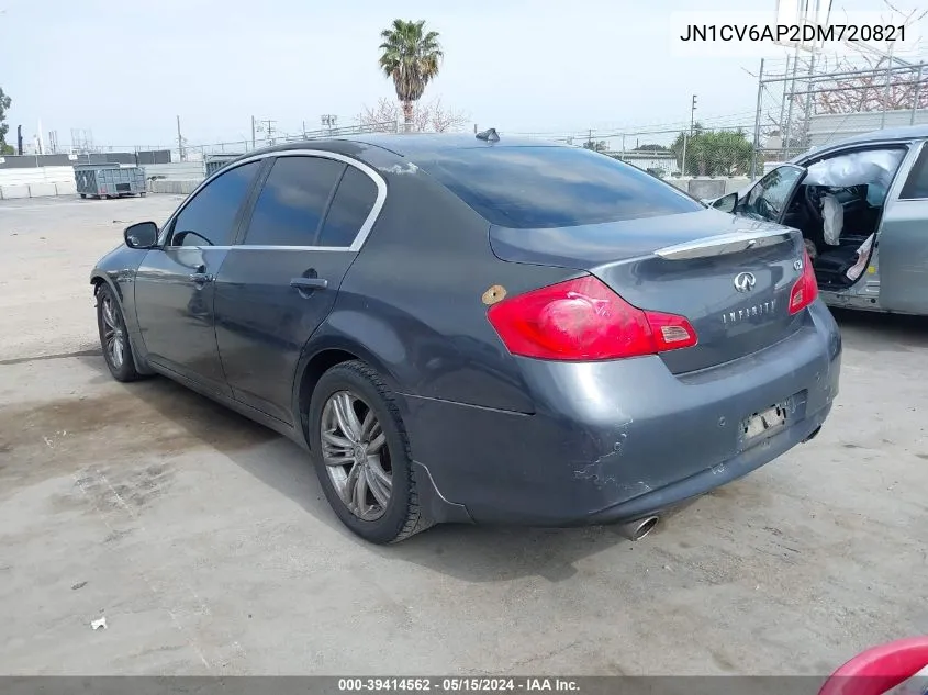 2013 Infiniti G37 Journey VIN: JN1CV6AP2DM720821 Lot: 39414562